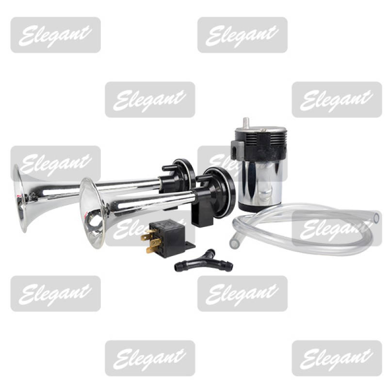 

Сигнал автомобильный воздушный дудка хром 12v 100743/1014C "ELEGANT"