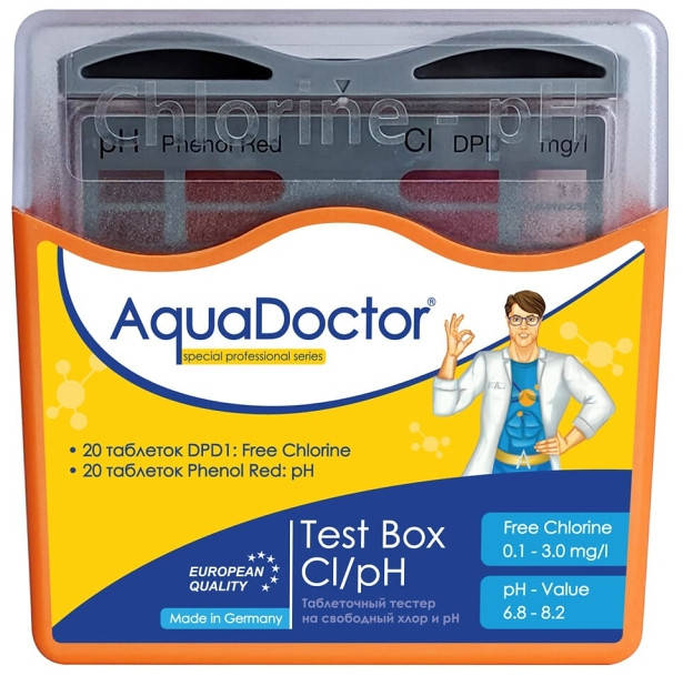 

Таблеточный тестер AquaDoctor Test Box Cl/pH (20 тестов)