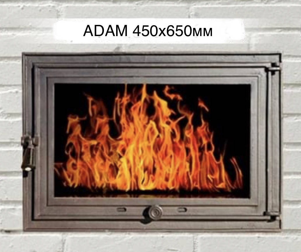 

Дверцята камінні чавунні ADAM 450х650мм зі склом. Дверцята для каміна, печі та барбекю