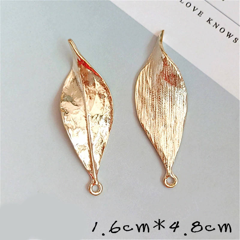 

Большие металлические листья для создания украшений 16*48 мм, фурнитура листья золотистые, Золотистый