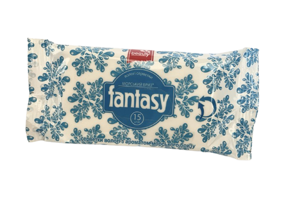 

Салфетки влажные 15 шт, Beauty Fantasy, Фентези Морской бриз