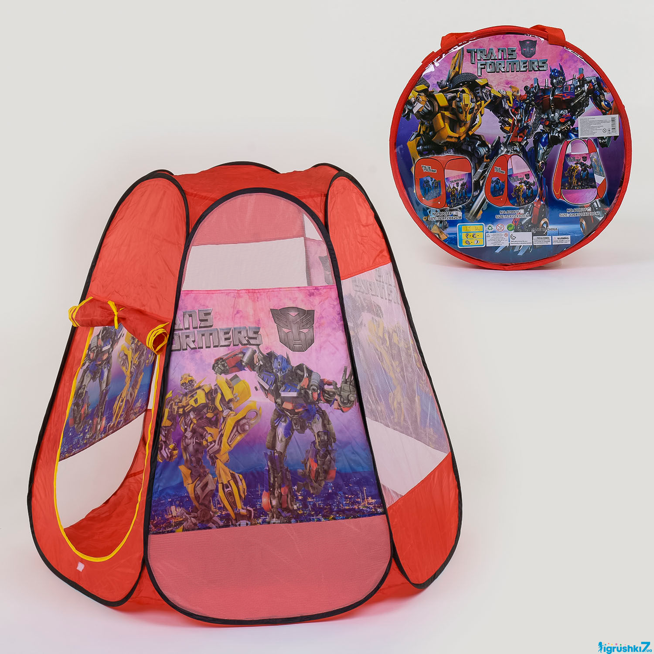 

Игровая детская палатка-шалаш Трансформеры 8006 TF (48/2) 120х110х110 см, в сумке