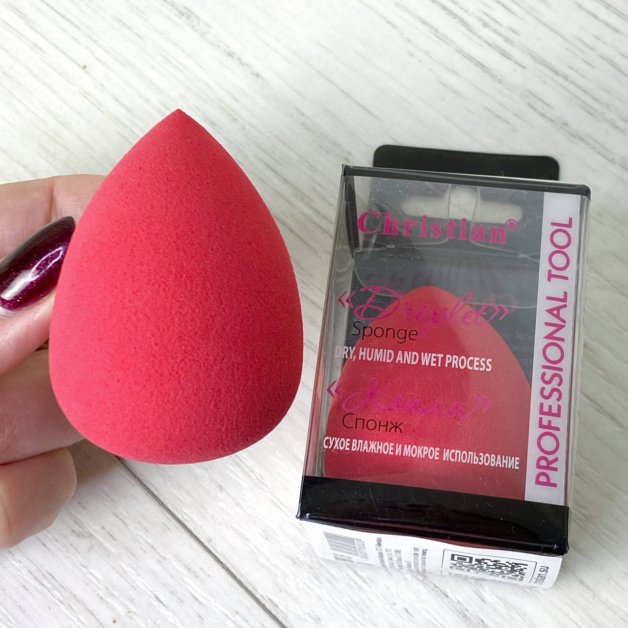 

Спонж для макияжа "Капля" Christian Prof рубиновый CSP-718