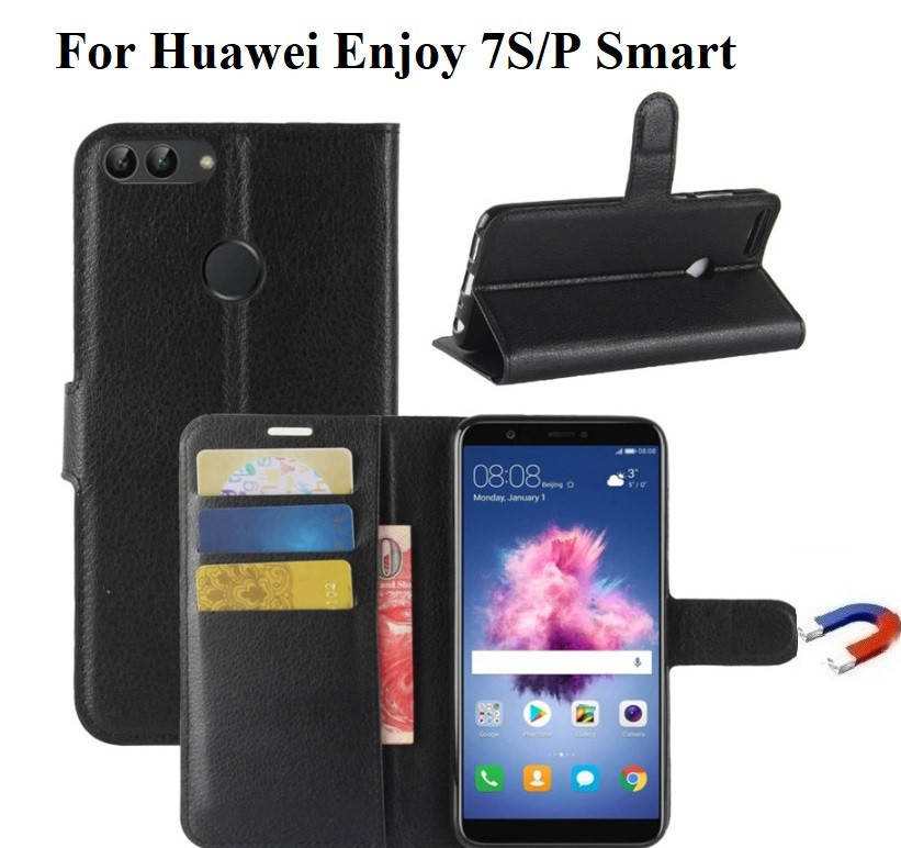 

Чехол книжка Wallet для Huawei Enjoy 7S/Huawei P Smart, Черный
