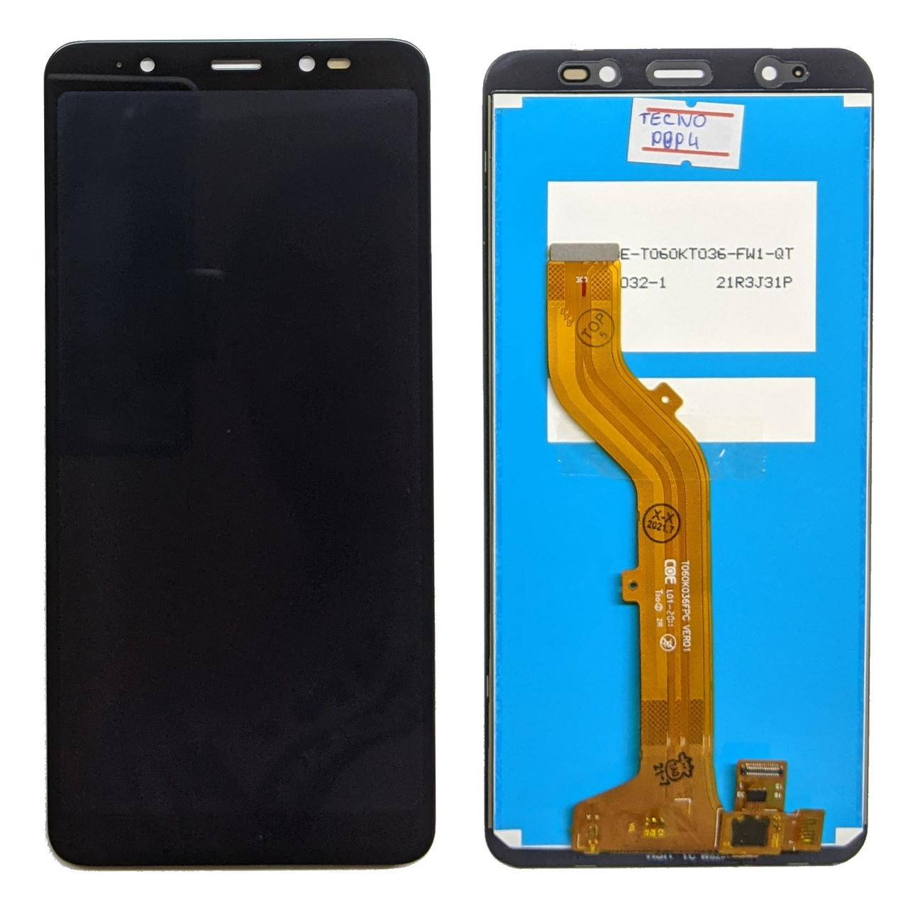 

Дисплейный модуль Tecno POP 4 BC2 тачскрин и дисплей, Черный