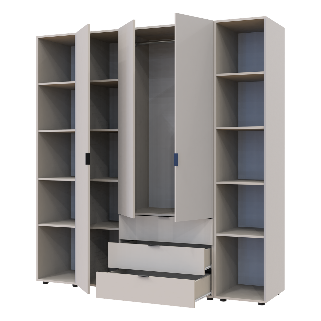 Розпашна Шафа для одягу Doros Гелар з 2 Етажерками Кашемір 3 ДСП 192.6х49.5х203.4 (80737646) 2