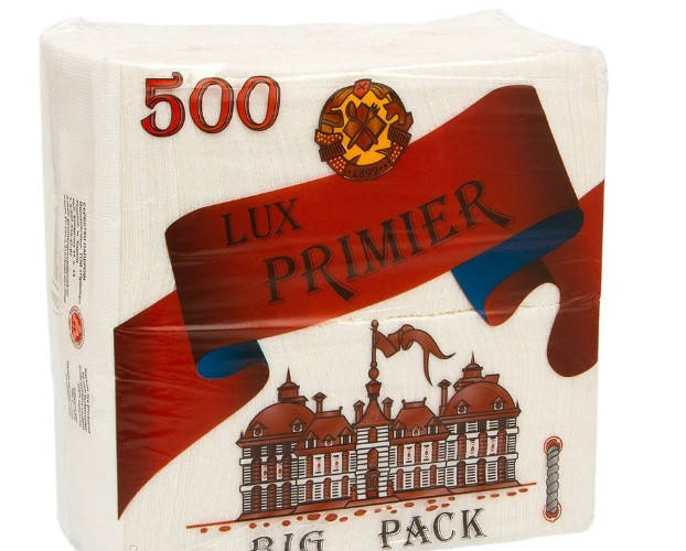 

Салфетка бумажная барная LUX PRIMIER 500 шт, Белый