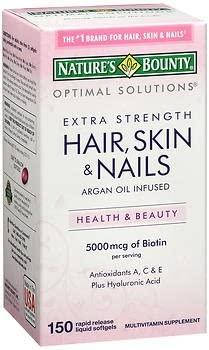 

Кожа волосы ногти Nature's Bounty Hair Skin Nails Extra Strength 150 капсул