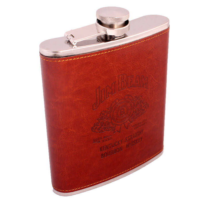 

Фляга в кожаном чехле "Jim Beam"