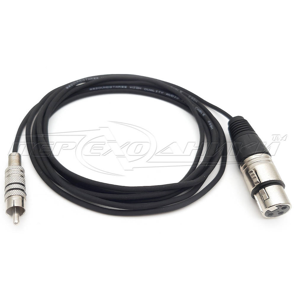 

Кабель RCA (тюльпан) моно на XLR 3 Pin в экране (мама), Черный