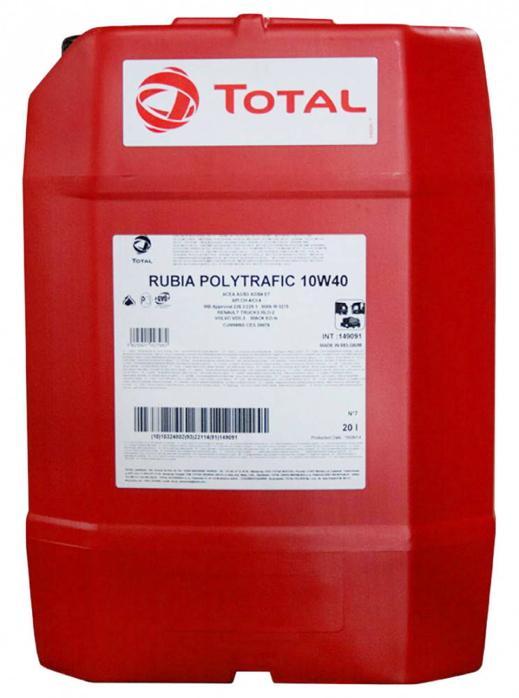 

Моторное масло Total Rubia Polytrafic 10W-40 20л (149091) ORG 149091