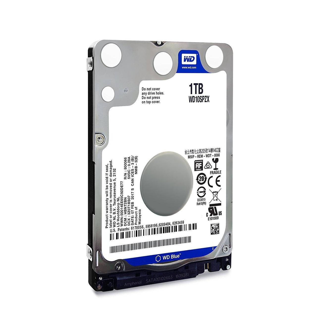 

Жёсткий диск SATA III HDD 2.5 дюйма, 1Tb WD Blue WD10SPZX 5400rpm 128Mb новый