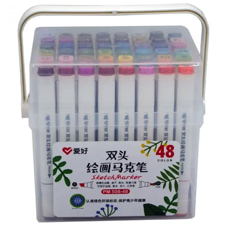 

Набор маркеров для рисования белые 48 шт в пластиковом кейсе, Белый