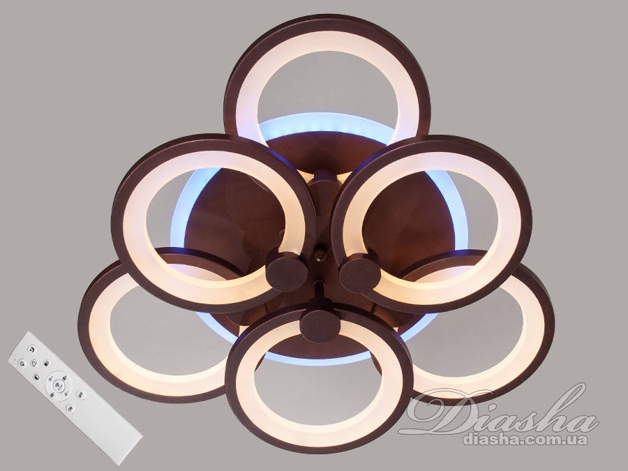 

Потолочная LED-люстра с подсветкой до 20 кв. цвет коричневый 105W Diasha MX2280/3+3S CF LED 3color dimmer
