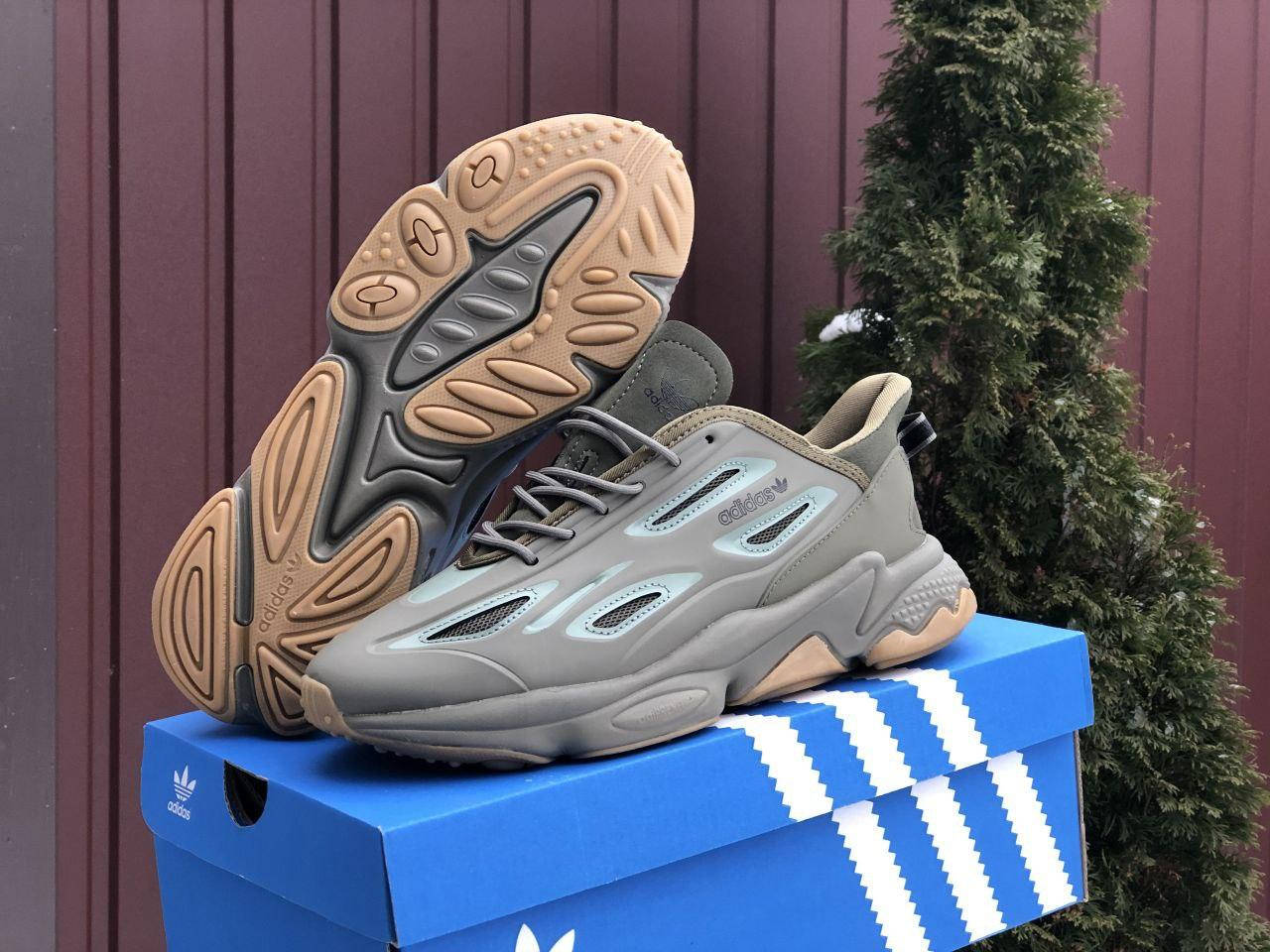 

Мужские демисезонные хаки кроссовки Adidas Ozweego Adiprene . Адидас озвиго
