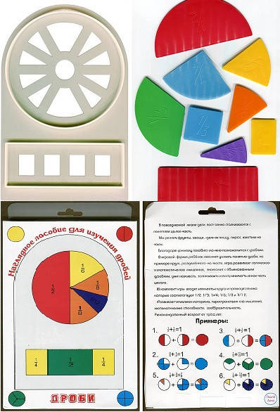 

Набор геометрических фигур и дробей(карточка)