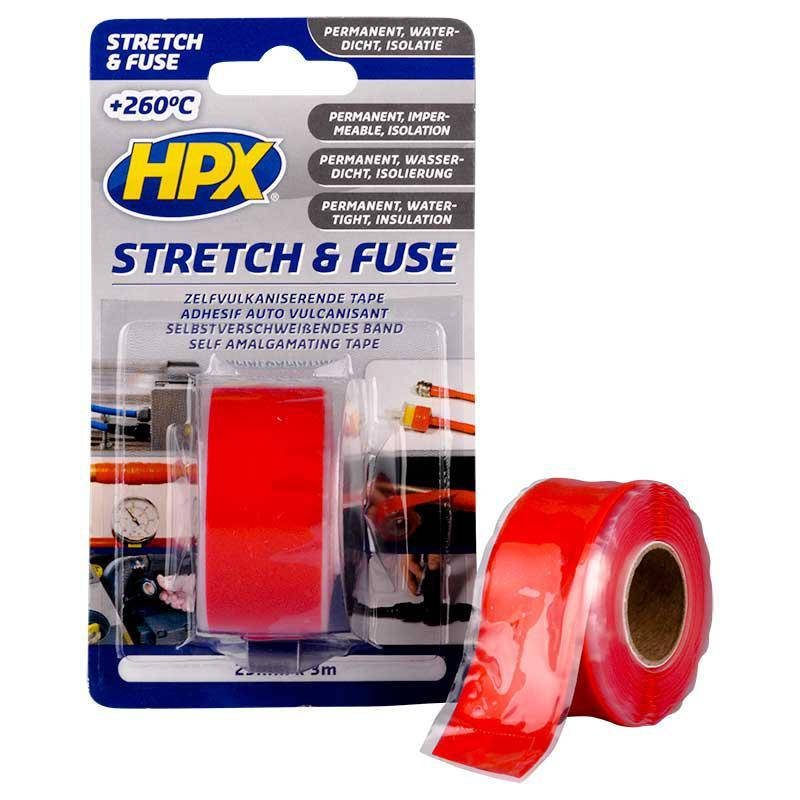 

HPX Stretch&Fuse - 25мм х 3м, красная силиконовая вулканизирующая лента для ремонта труб и электроизоляции, Красный