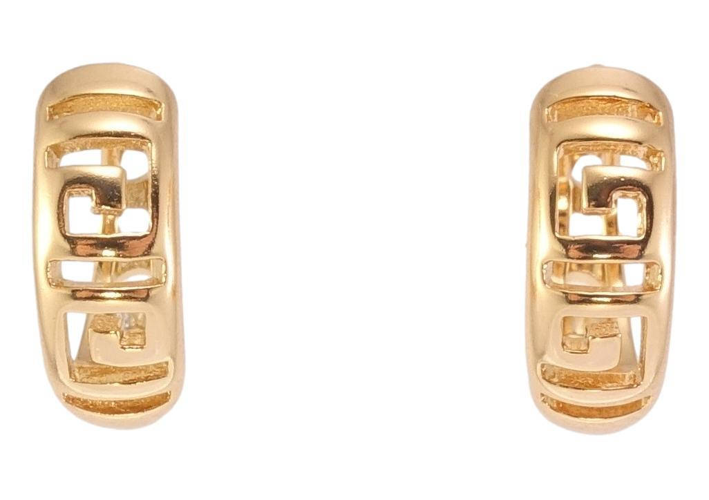 

Серьги Xuping Позолота 18K колечки "Резной орнамент"