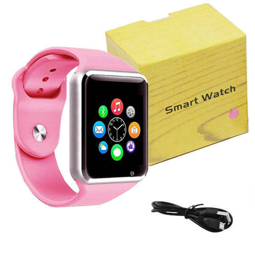 

Смарт- часы Smart Watch A1 со слотом под sim-карту + карту памяти micro-sd Розовые