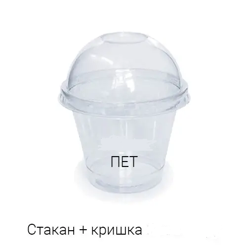 

Стаканы пластиковые ПЭТ NEW 300мл. 50шт/уп (18уп/800шт) прозрачный с крышкой