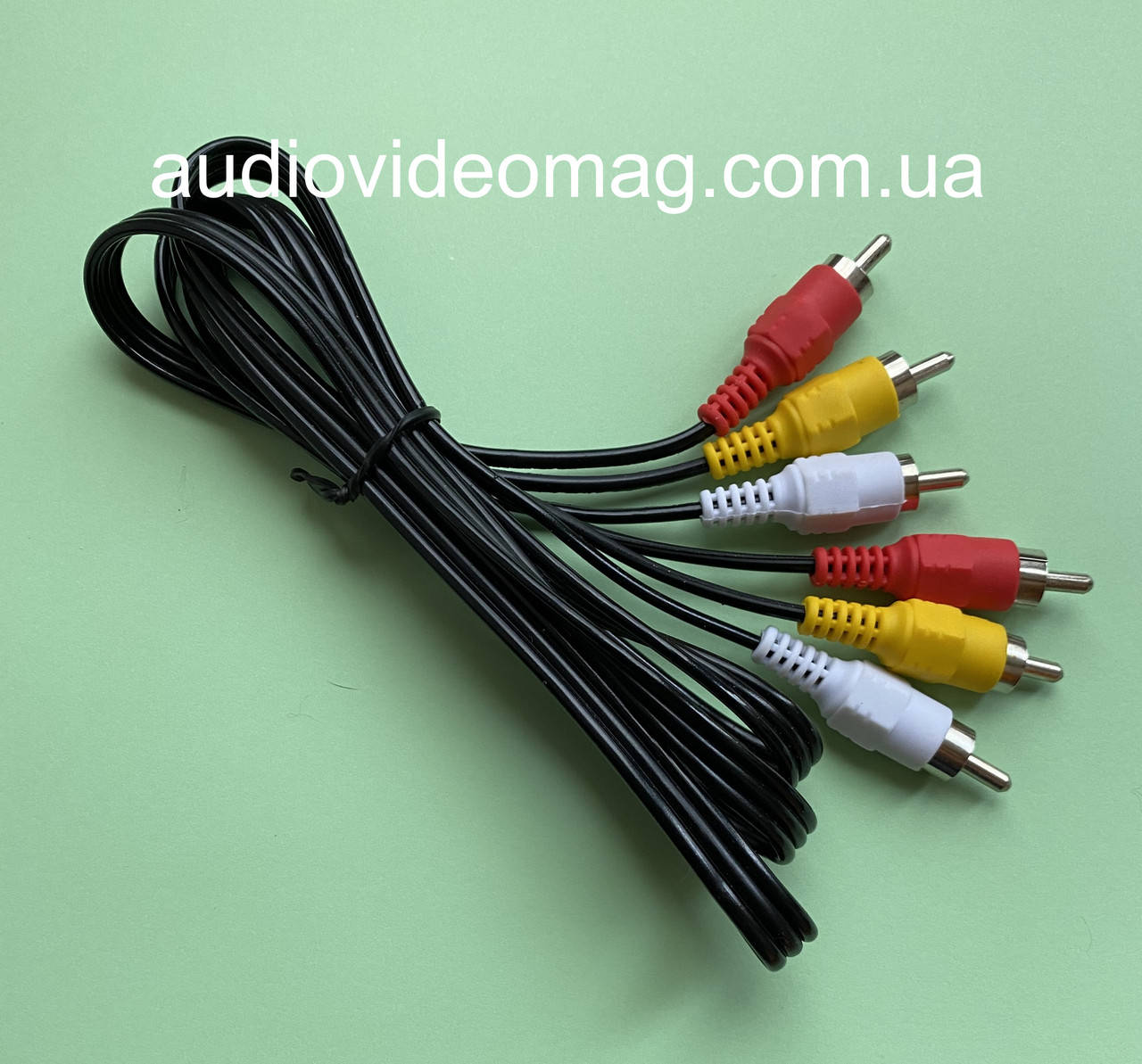 

Кабель 3 RCA на 3 RCA (тюльпан), длина 1.5 метра, Черный