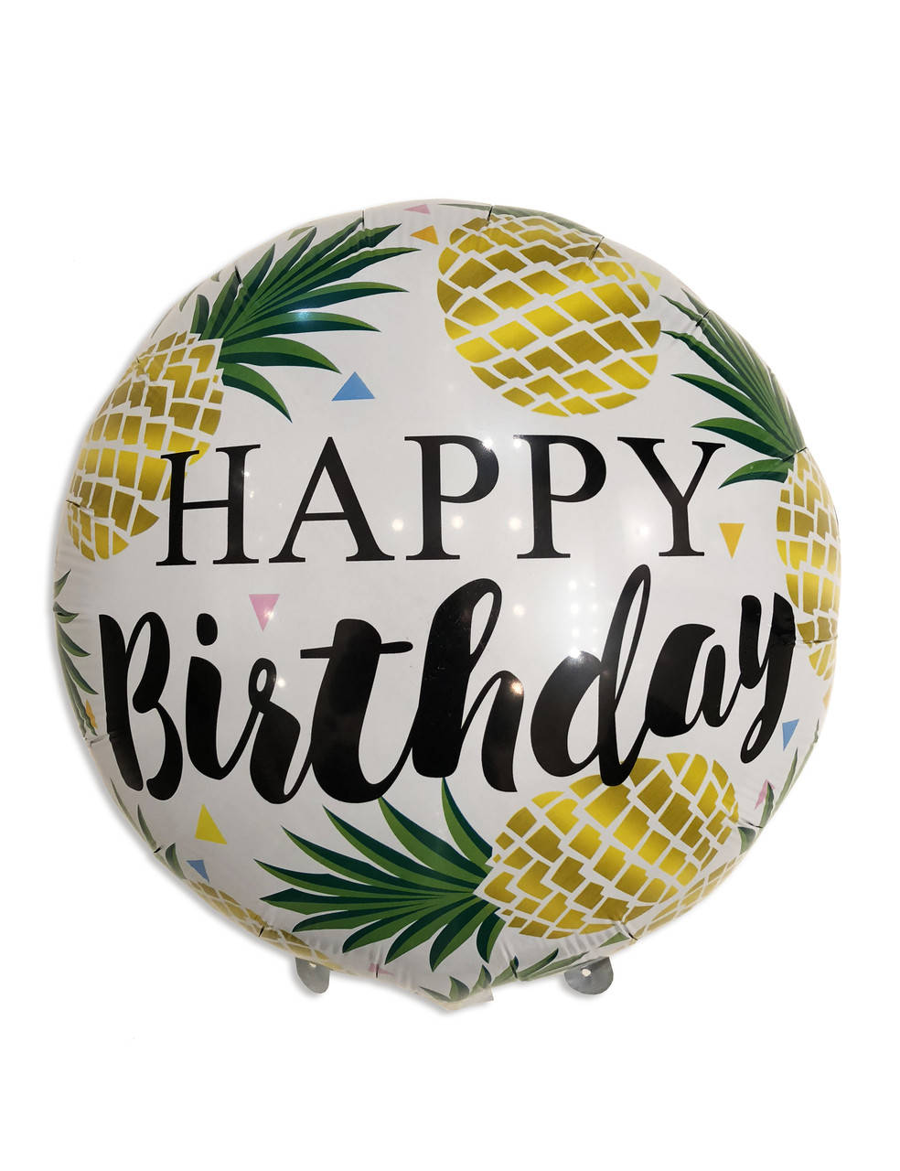 

Шар фольгированный круглый Happy Birthday ананасы (Китай), Разные цвета