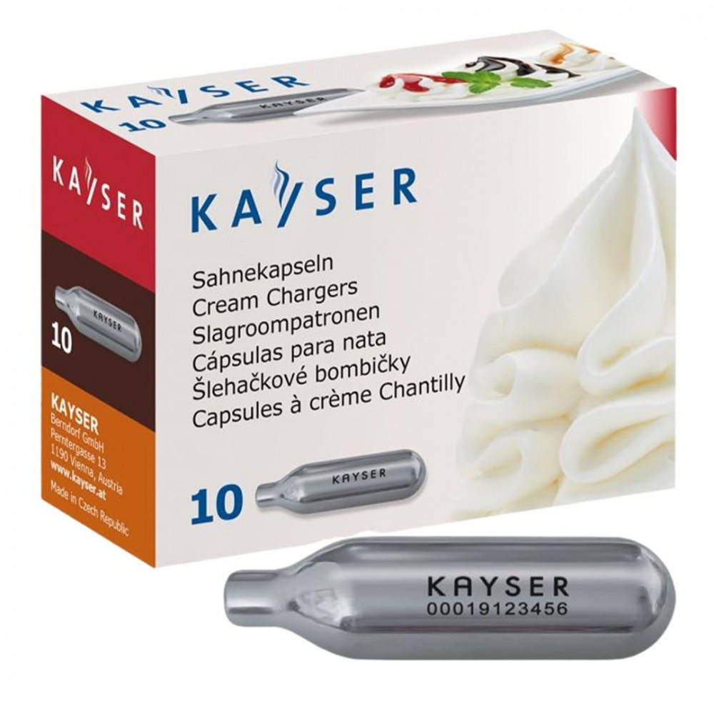 

Баллончик для сифона для взбивания сливок (N2O), Kayser, 10 шт/уп