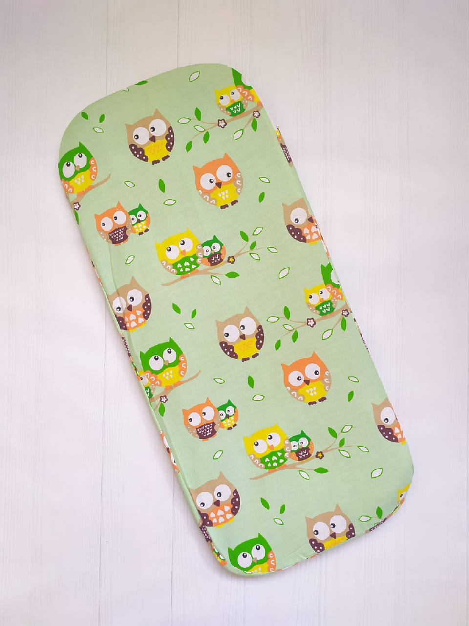 

Ортопедический кокосовый матрас в детскую коляску (люльку). Салатовый сова на веточке, Разные цвета