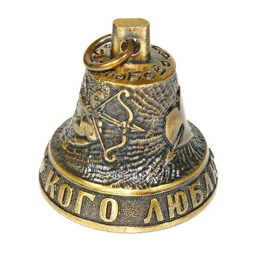 

Колокольчик подарочный Любит из бронзы