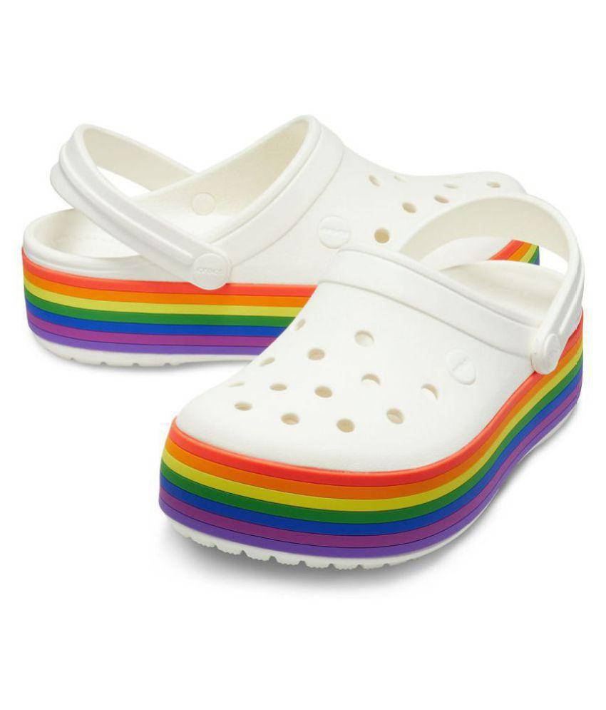 

Сабо Crocs Crocband Platform Clog 38 р 24.3-24.8 см Белые 205434-M6/W8 White Rainbow