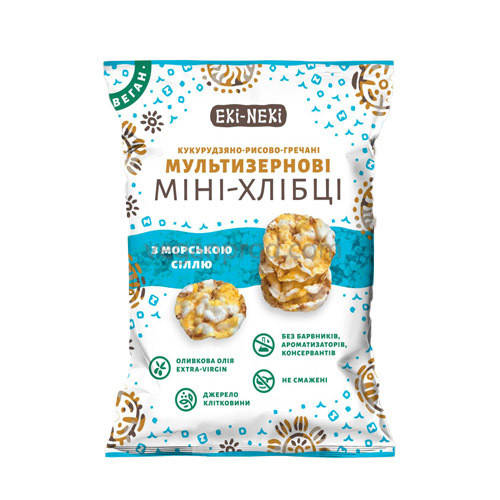 

Мини-Хлебцы мультизерновые (кукурузно-рисово-гречневые) с морской солью 40г Эки-Неки
