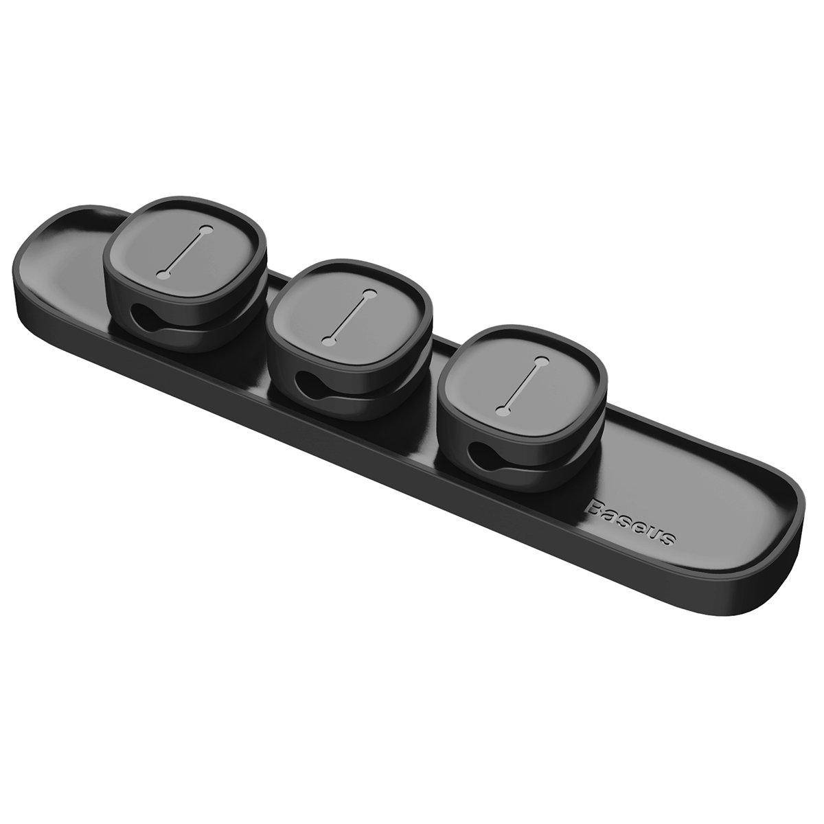 

Тримач-затискач для кабелю магнітний Baseus Peas Cable Clip Black, Черный