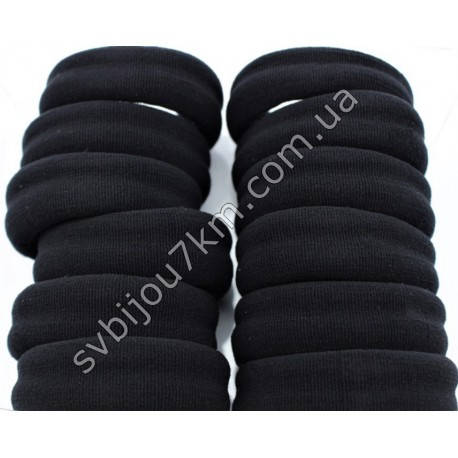 

Резинка для волос микрофибра плотная широкая цвет черный