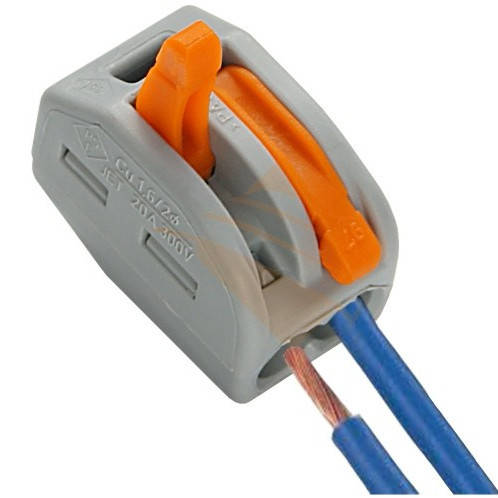 

Клеммная колодка PCT-212 самозажимная WAGO. Клемма быстрого монтажа 2pin. 32А 250V. 0,08-2,5(4,0)мм2