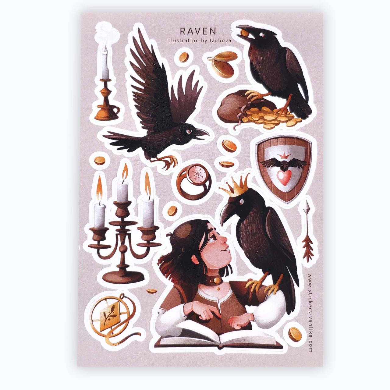 

Сет стикеров Stickers Vanilka Raven 10х15 см, Белый