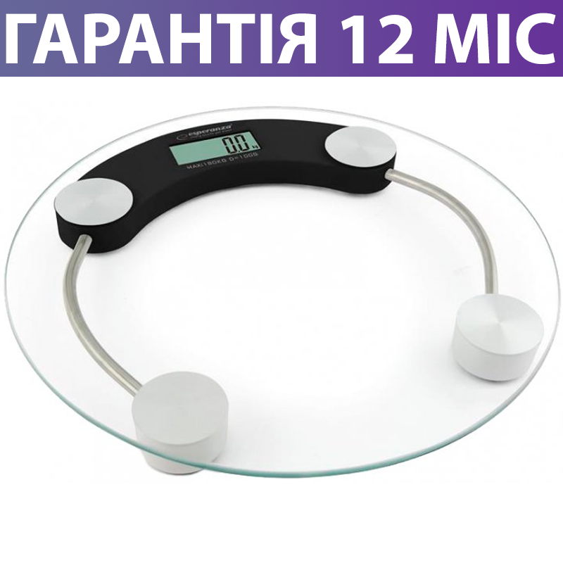 

Весы напольные Esperanza EBS007K, прозрачные (стеклянные), электронные, для взвешивания тела человека