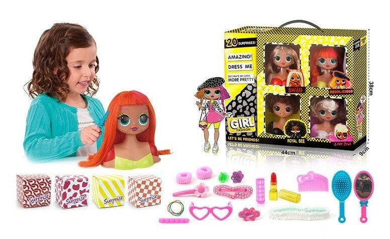 

Кукла-голова для макияжа и причесок LK 1018, аксессуары. Кукла для девочек