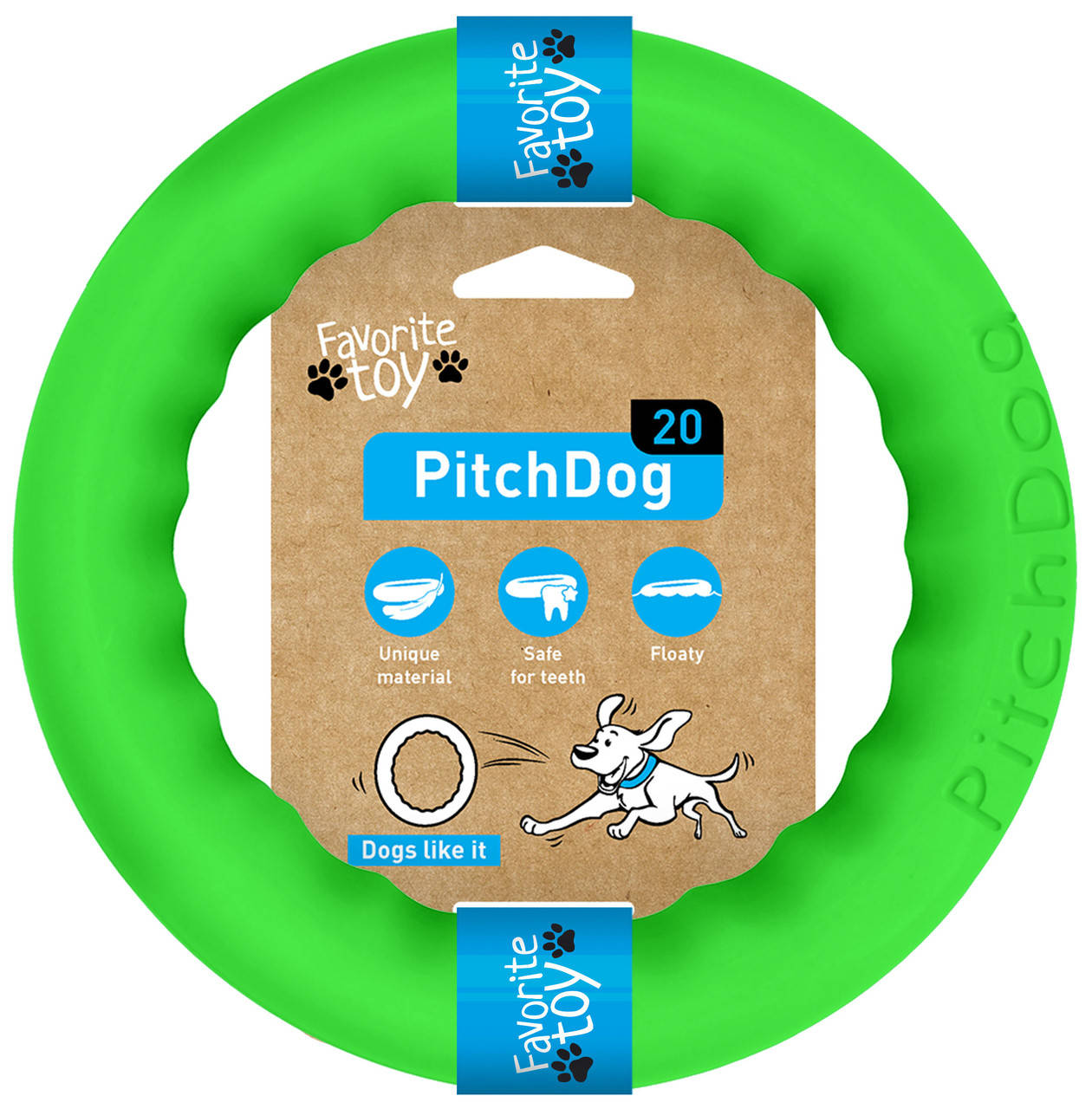 

PitchDog (ПітчДог) - кільце іграшка для собак, Ø20 см зелений