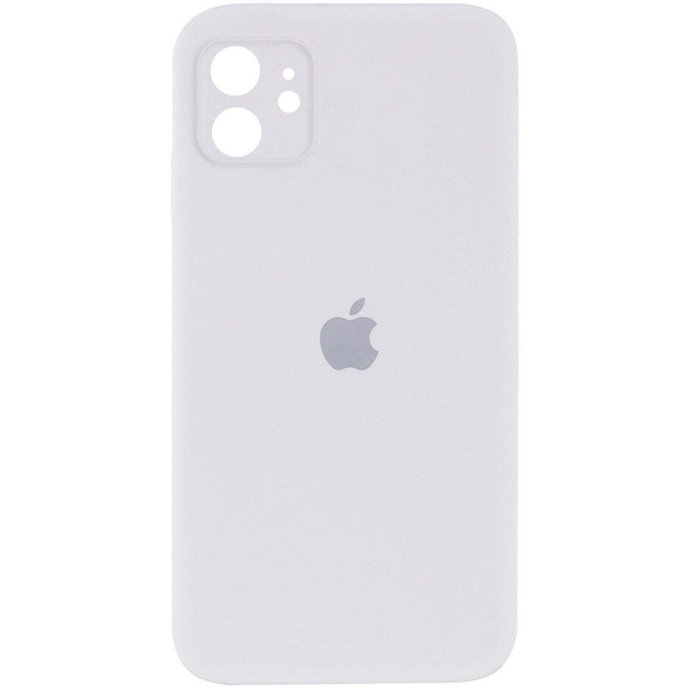 

Чехол Silicone Case для Apple iPhone 11 (6.1) квадратный в стиле 12 закрытый низ и камера (White) Белый
