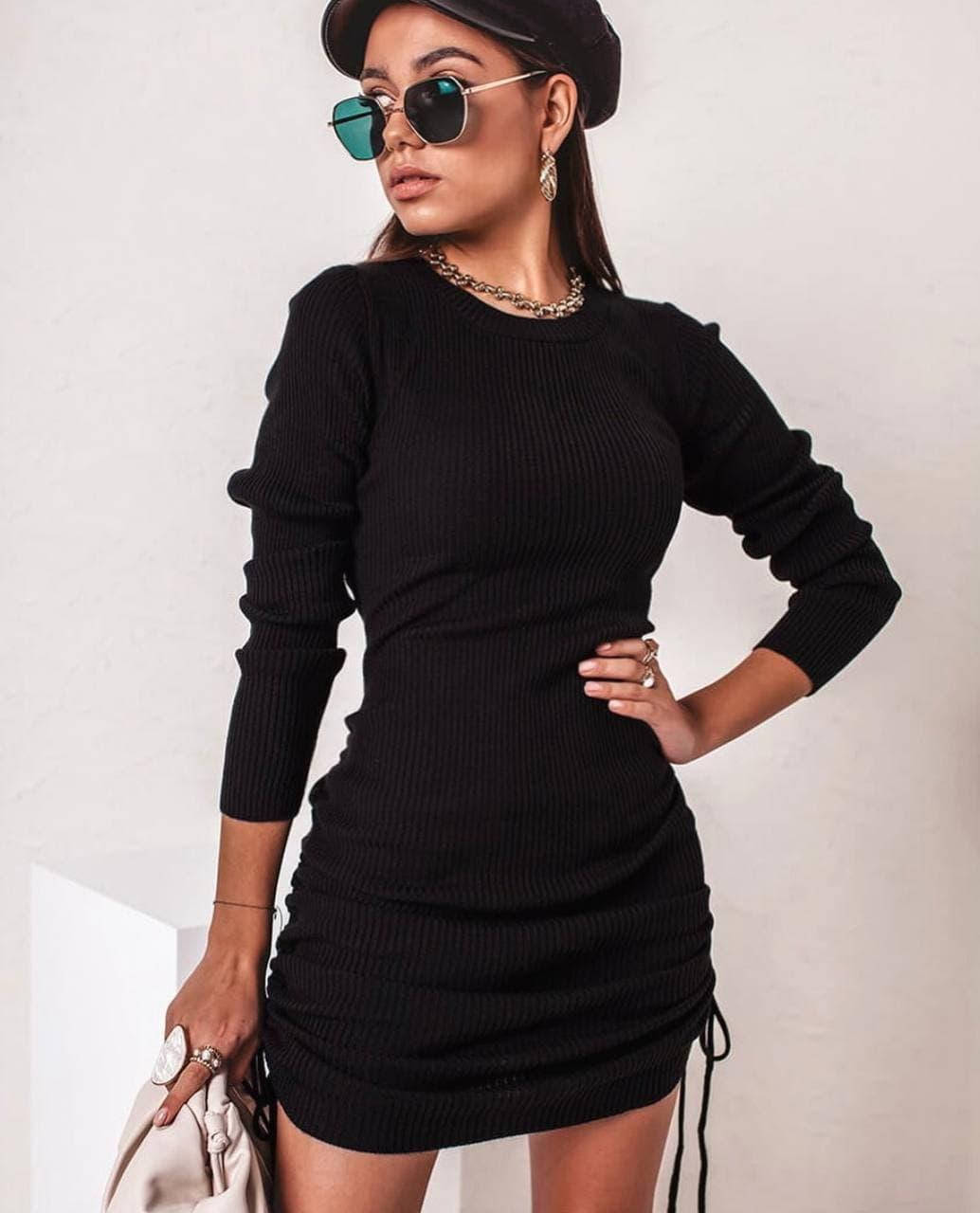 

Сексуальное женское платье на затяжках Черный, 42/44