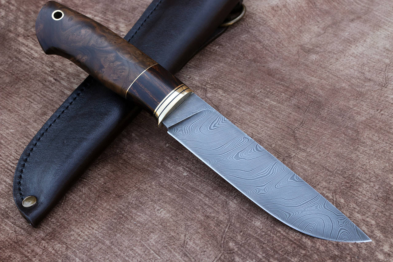 

Нож ручной работы из дамасской стали "Компаньон"