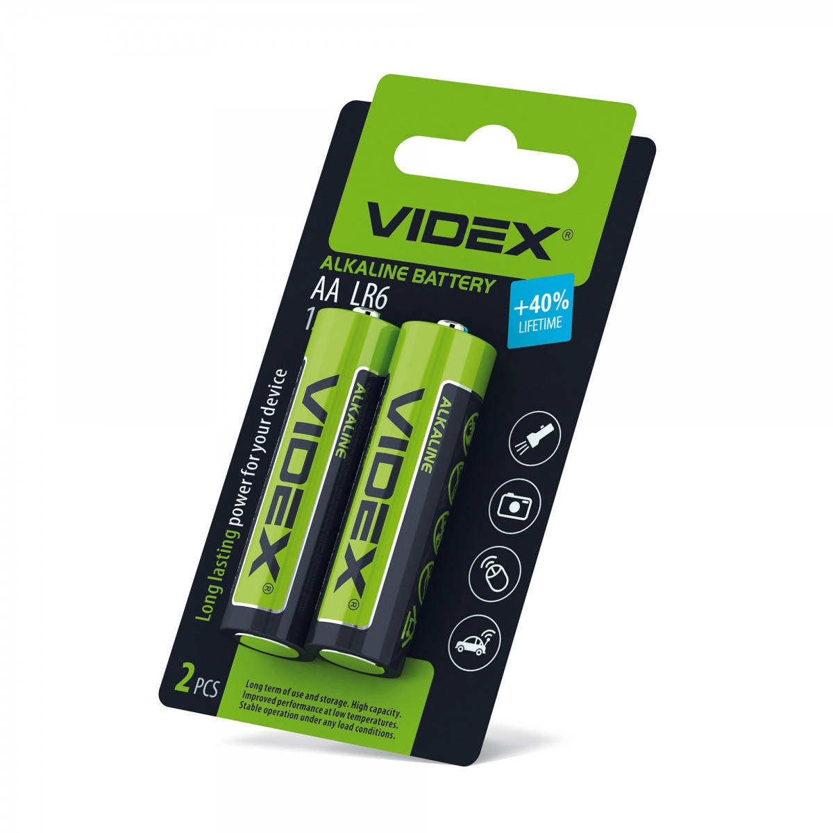 

Батарейка щелочная Videx LR6, АА, Alkaline, блистер 2/60/720 (25400)