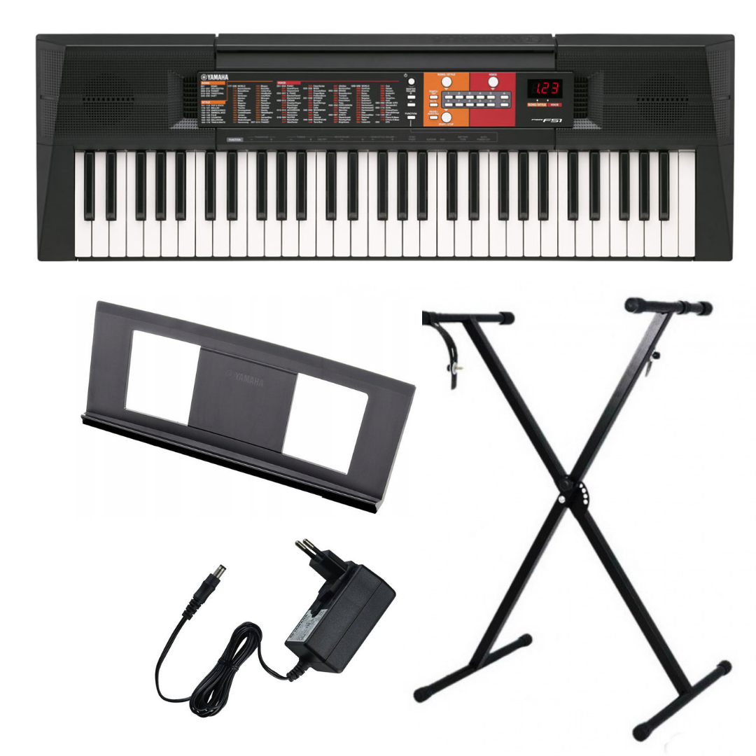 

Синтезатор YAMAHA PSR-F52+ стойка+блок питания+пюпитр