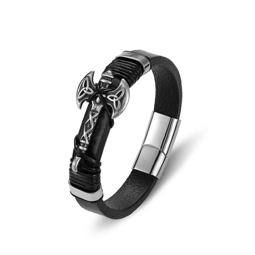 

Браслет кожаный винтажный Type Z "Топор викинга"