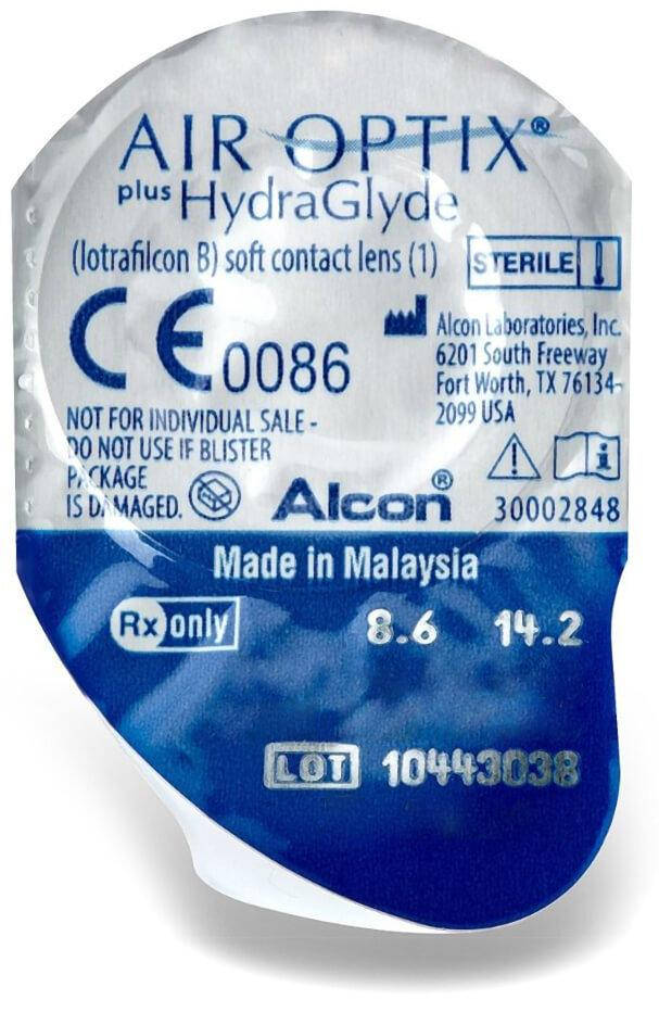 

Контактные линзы Alcon AIR OPTIX plus HydraGlyde (BC=8.6, DIA=14.2) 1 линза