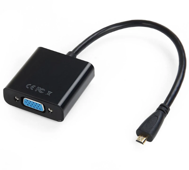 

Перехідник конвертор micro HDMI to VGA 1080P Full HD, Черный