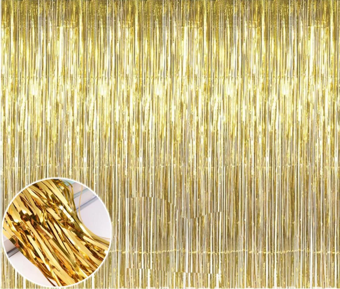 

Шторка занавес из фольги для фотозон золотая 1х2 метра