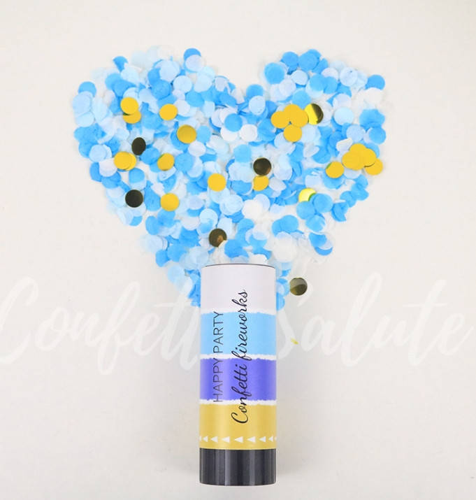 

Хлопушка пружинная с голубым конфетти (11 см)