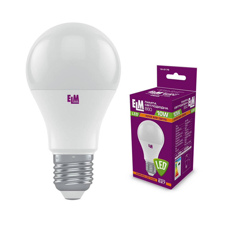 

Светодиодная Лампа ELM 10W E27 3000K (18-0176)