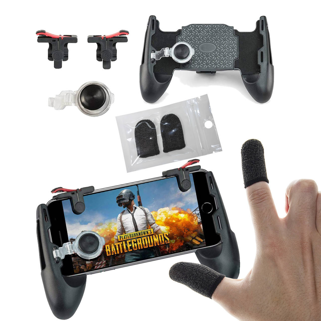 

Комплект игровой 7в1 триггеры D9 напальчники джойстик держатель геймпад для игр PUBG Standoff 2 Android iOS